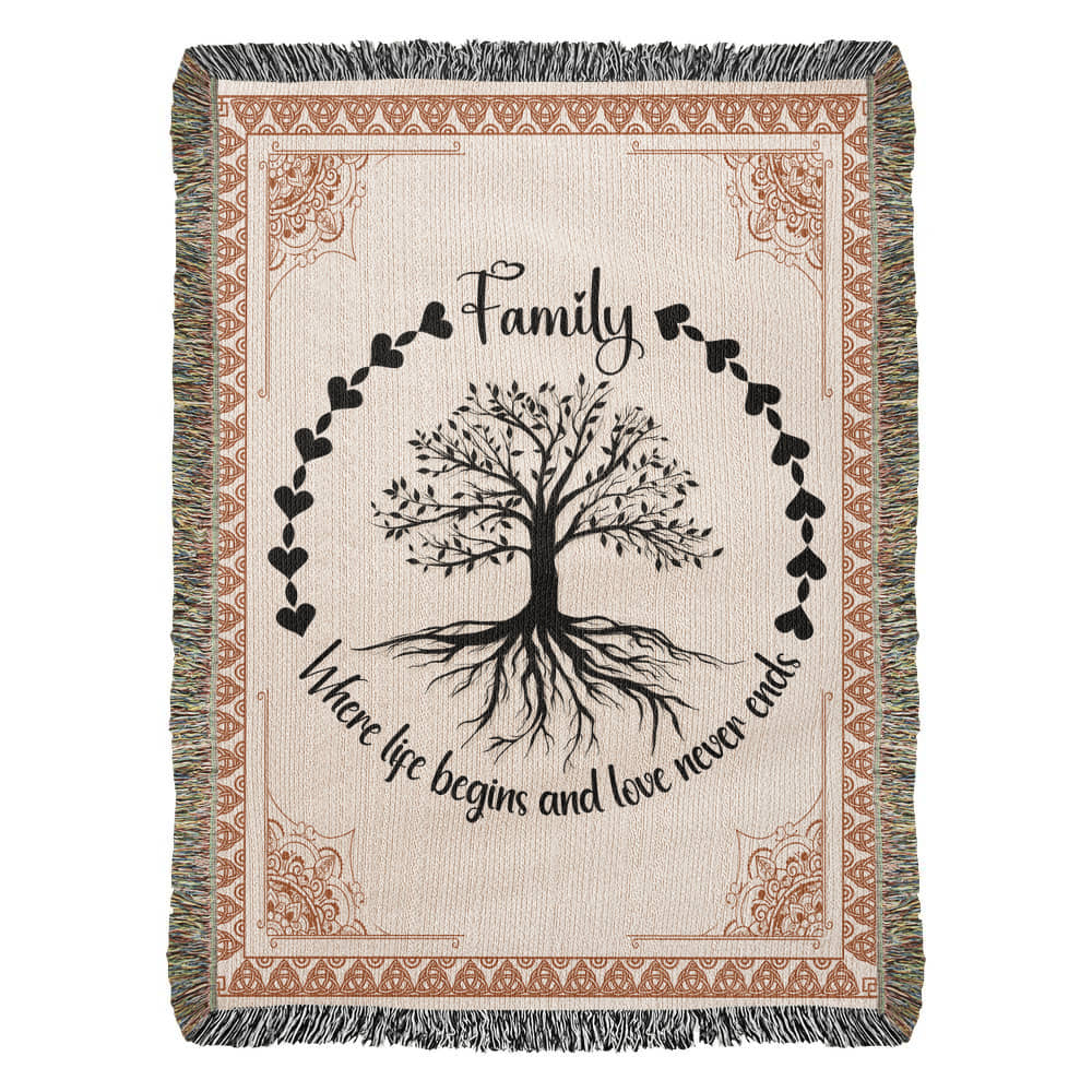 Family Roots, Celtic Tree - Woven Blanket