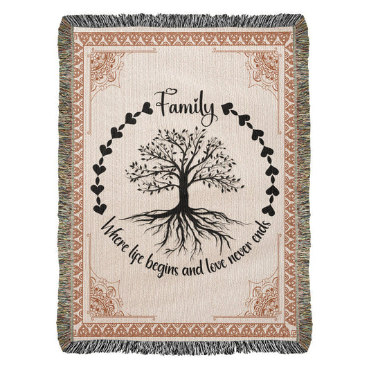 Family Roots, Celtic Tree - Woven Blanket