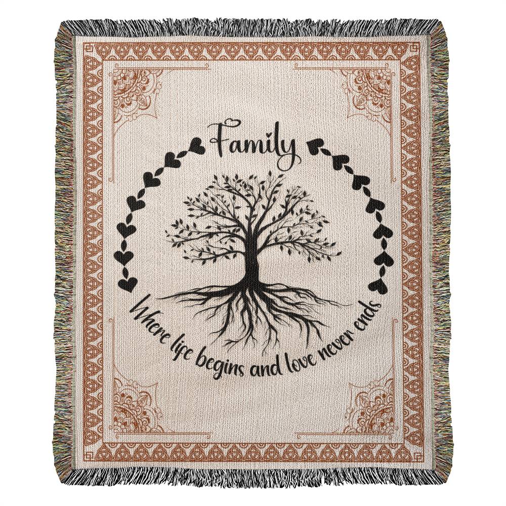 Family Roots, Celtic Tree - Woven Blanket