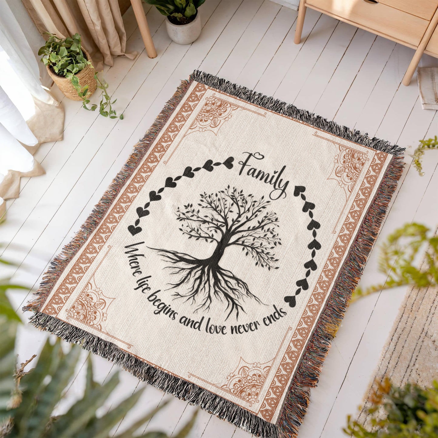 Family Roots, Celtic Tree - Woven Blanket