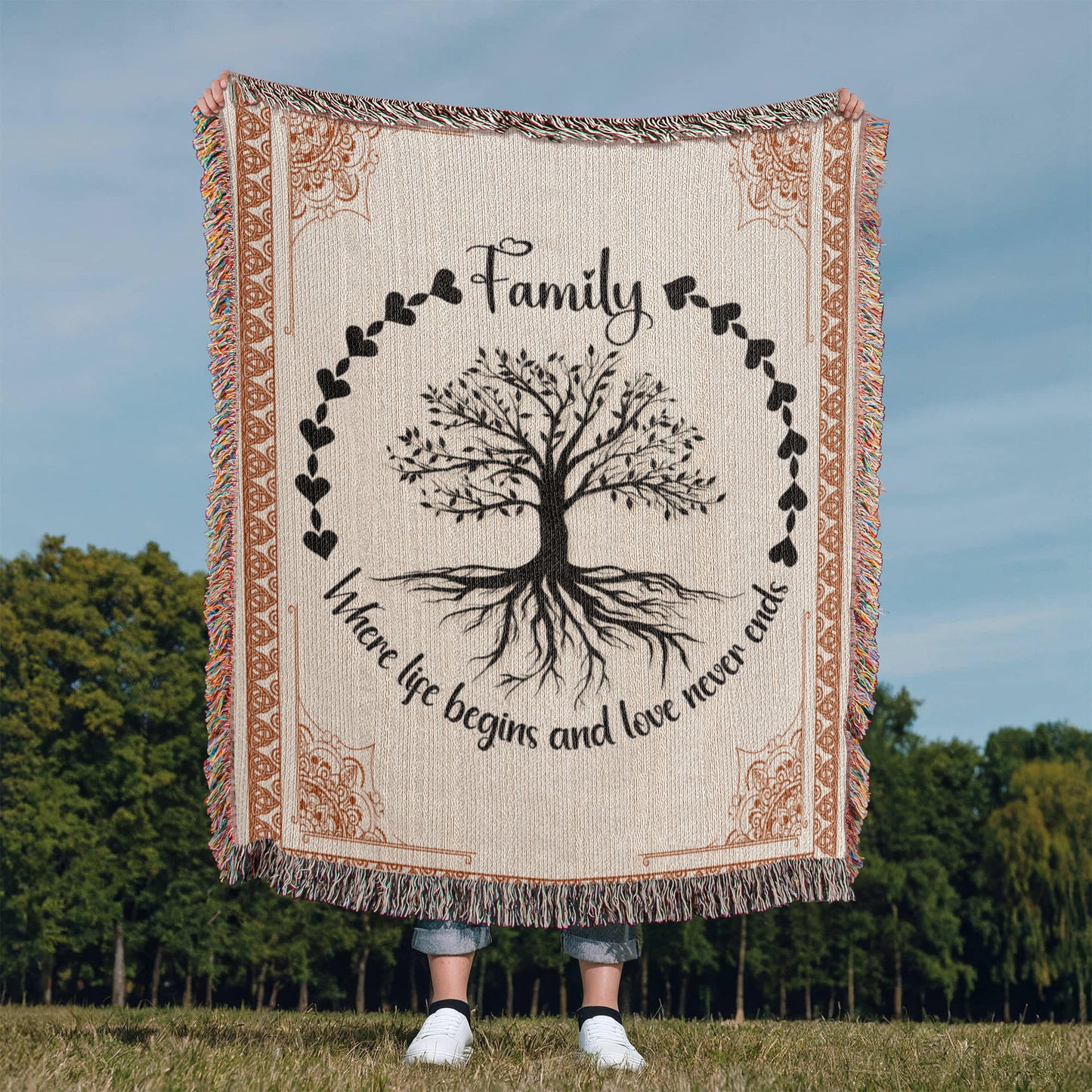 Family Roots, Celtic Tree - Woven Blanket