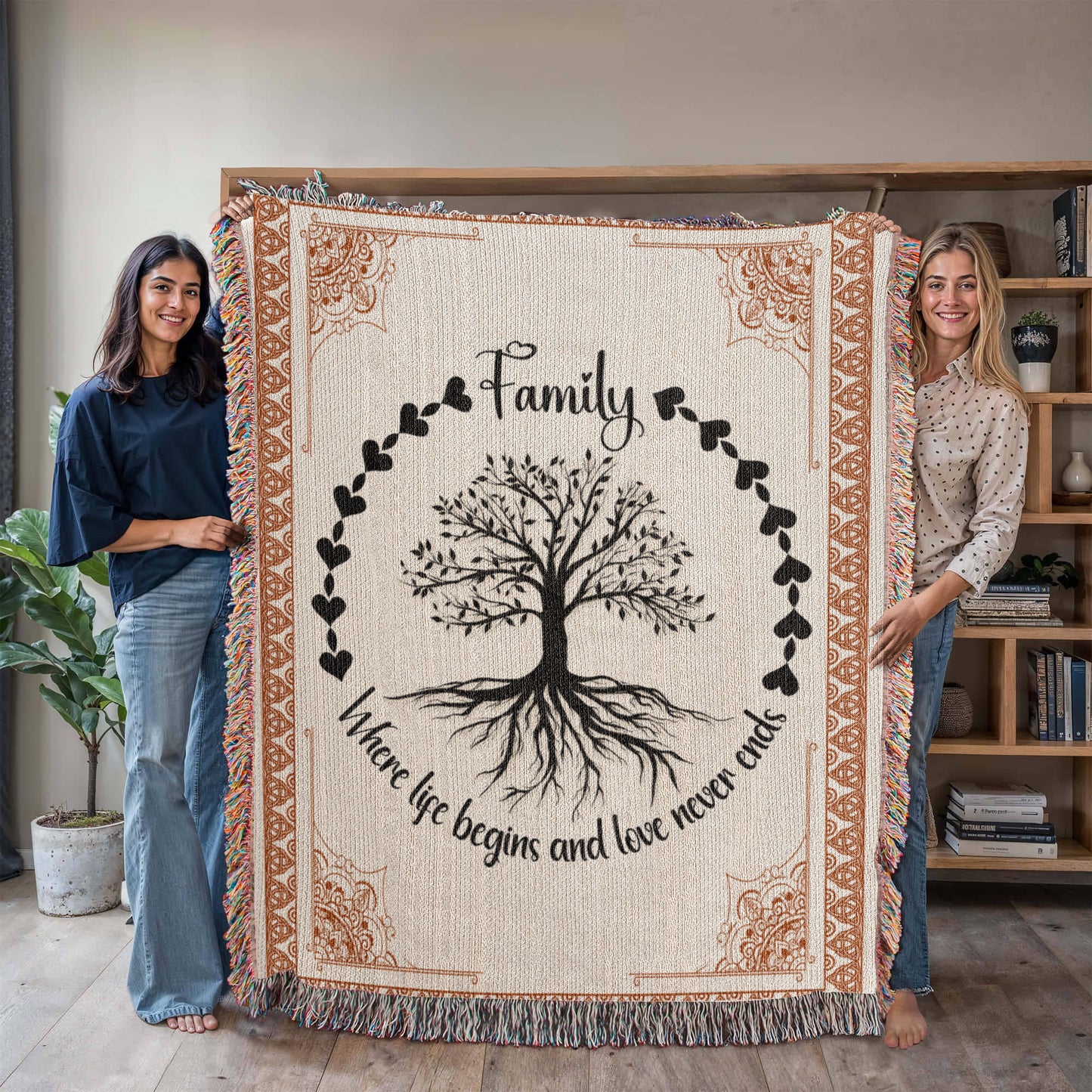 Family Roots, Celtic Tree - Woven Blanket