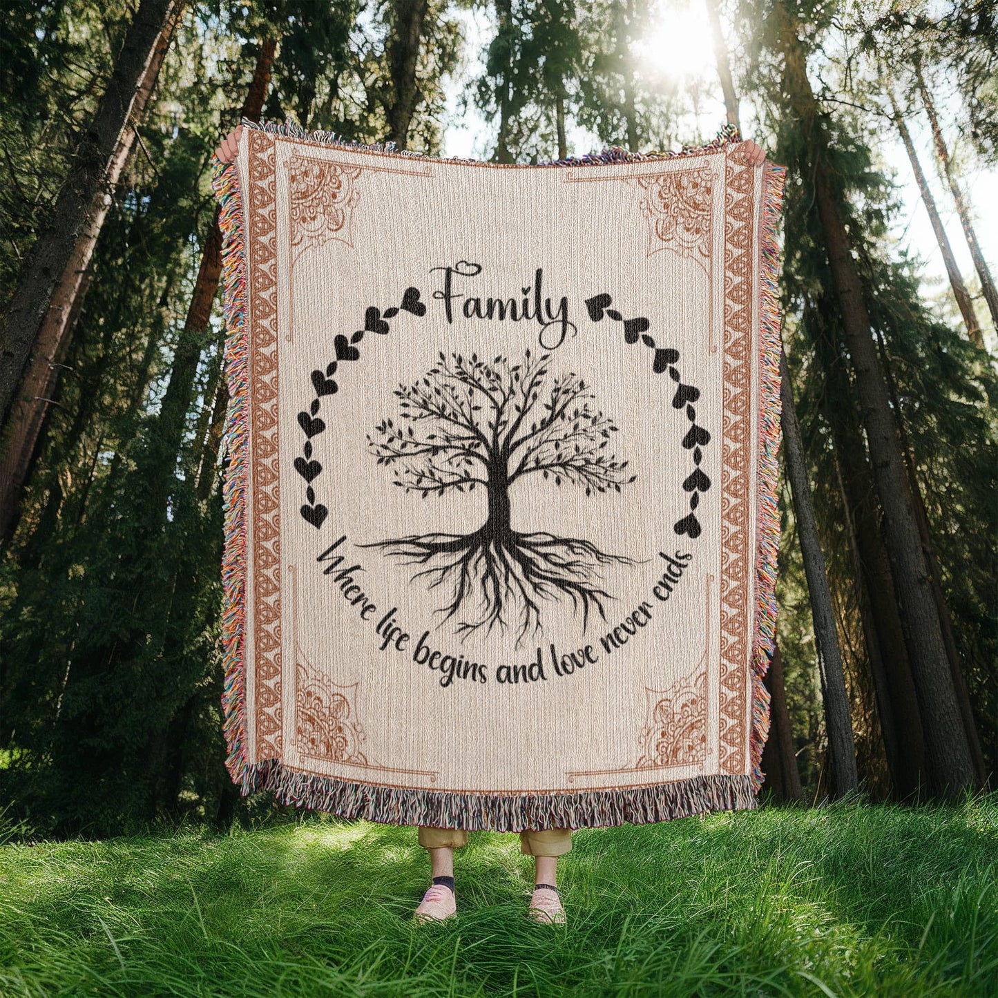 Family Roots, Celtic Tree - Woven Blanket