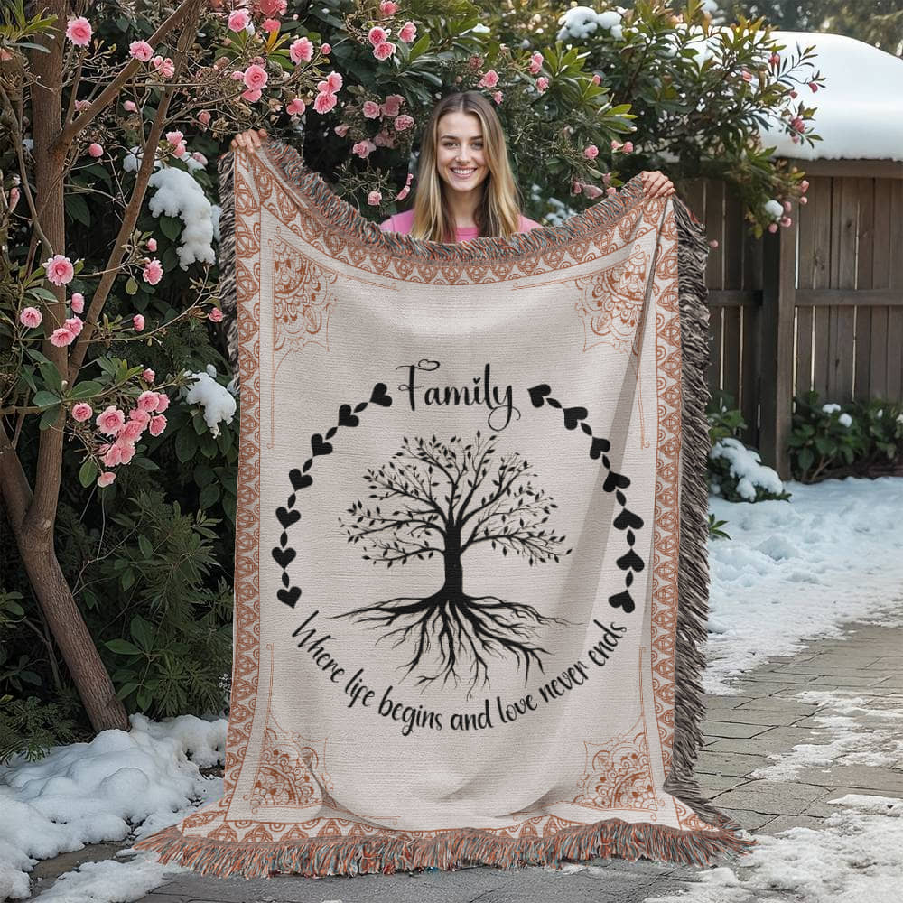 Family Roots, Celtic Tree - Woven Blanket