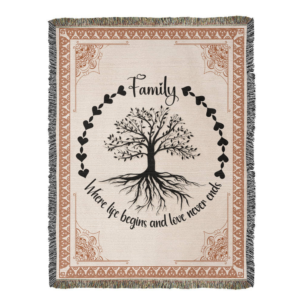 Family Roots, Celtic Tree - Woven Blanket